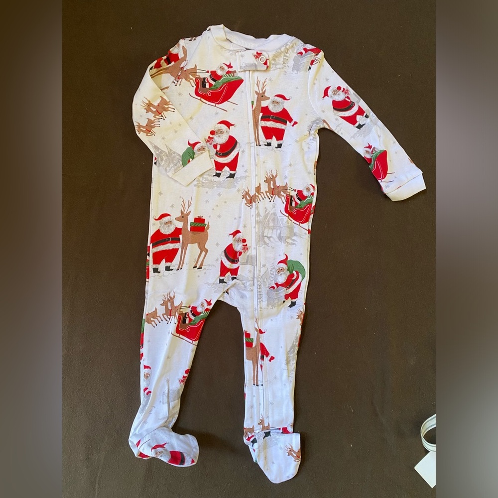 Pottery Barn Heritage Santa 12-18 months pajamas